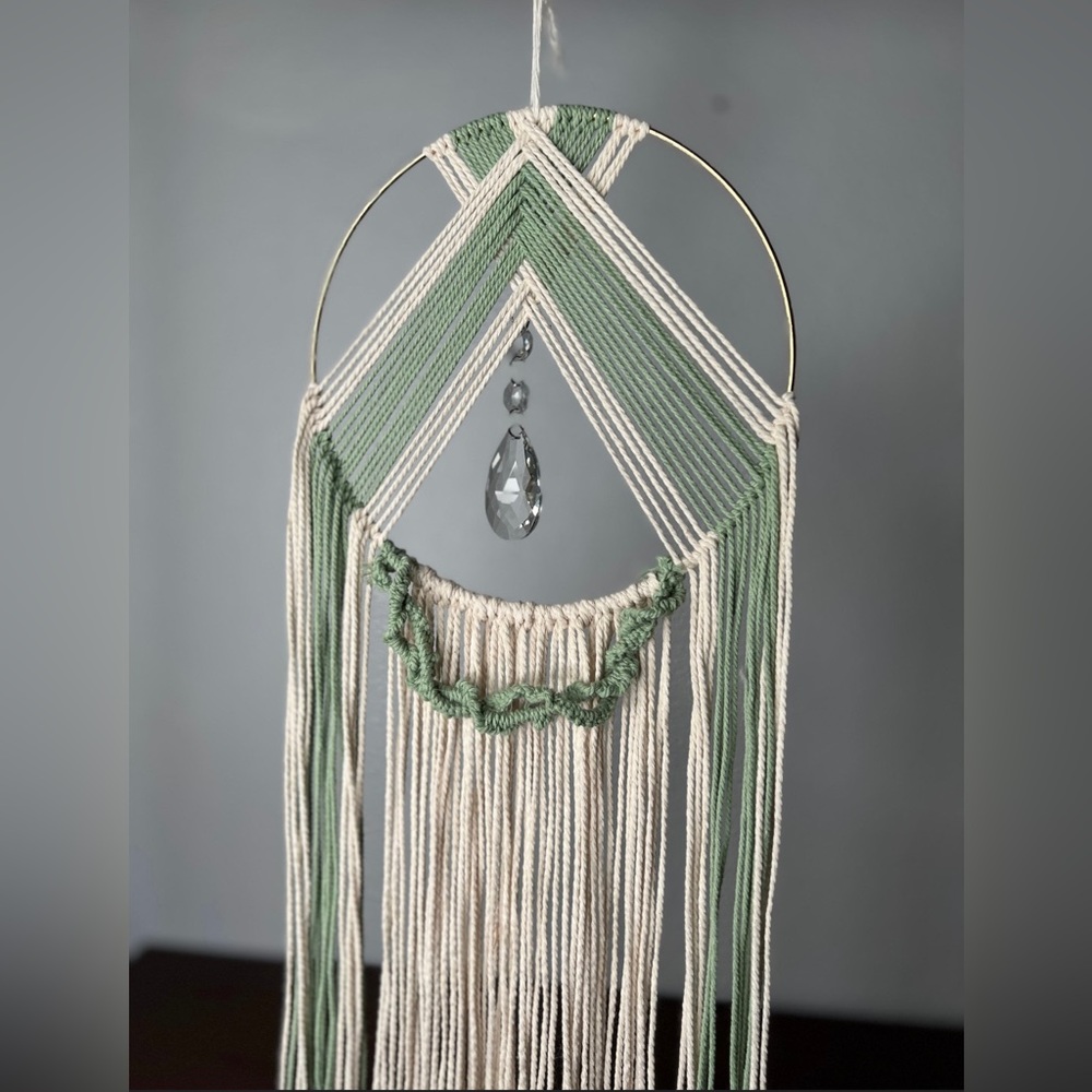 Handmade macrame suncatcher